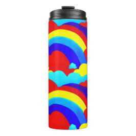 Termo Patrón de niños de nubes de arcoiris coloridas