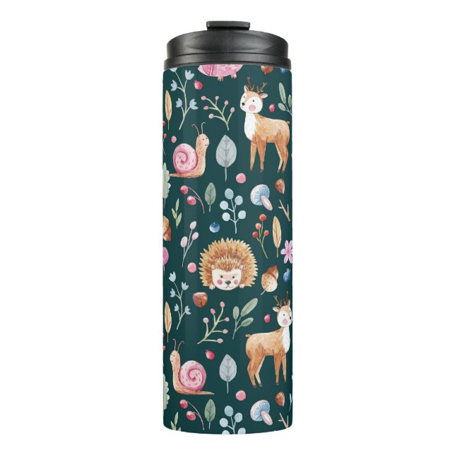 Termo Patrón de niños del bosque de hadas acuarelas (Anverso)