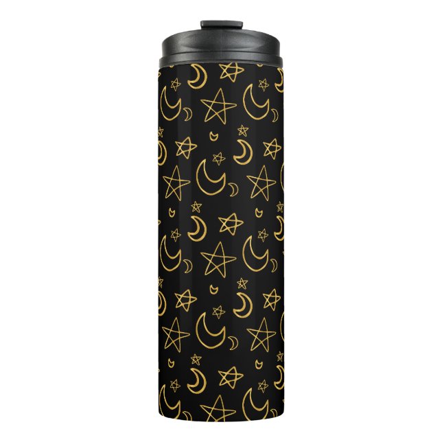 Termo Patrón de oro de lunas y estrellas (Anverso)