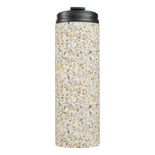 Termo Patrón de oro, plata, terrazo gris