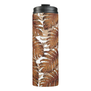 Termo Patrón de Palm Monstera sin Maravilla. Tropi Blanc