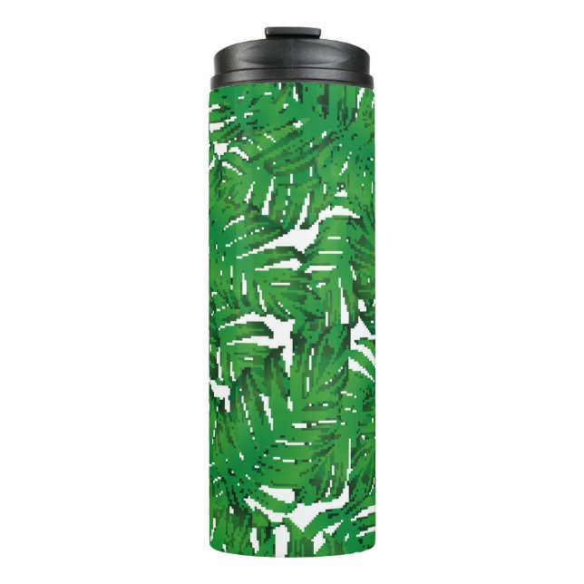 Termo Patrón de Palm Monstera sin Maravilla. Trópico ver (Anverso)