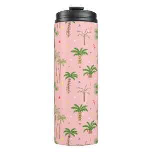 Termo Patrón de palmeras de Navidades tropicales