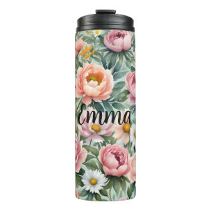 Termo Patrón de papel pintado floral personalizado