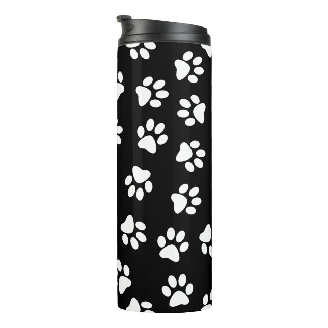 Termo Patrón De Patas, Patas De Perro, Patas Blancas (Rotado hacia la derecha)