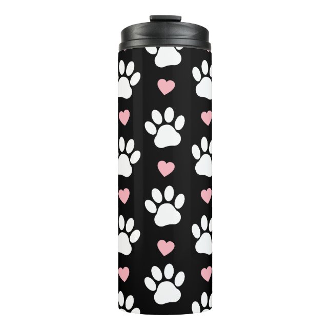 Termo Patrón De Patas, Patas De Perro, Patas Blancas, Co (Anverso)