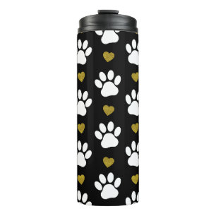 Termo Patrón De Patas, Patas De Perro, Patas Blancas, Co