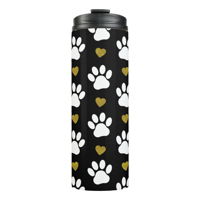 Termo Patrón De Patas, Patas De Perro, Patas Blancas, Co (Anverso)