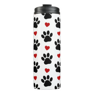 Termo Patrón De Patas, Patas De Perro, Patas Negras, Cor
