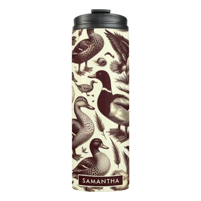 Termo Patrón de pato y ganso vintage (Anverso)