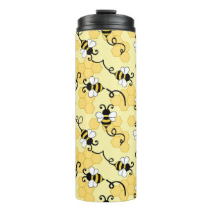 Termo Patrón de pequeñas abejas.