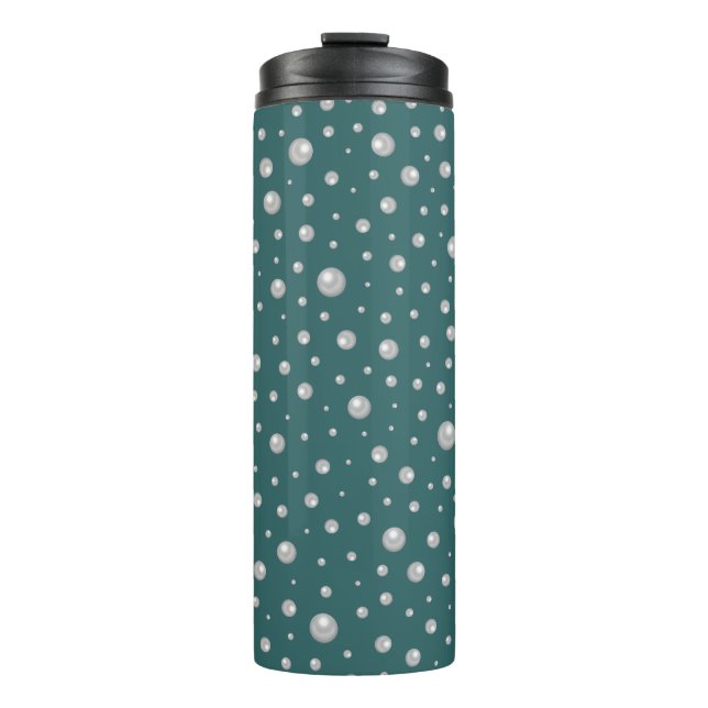 Termo Patrón de perla en fondo azul teal transformador (Anverso)