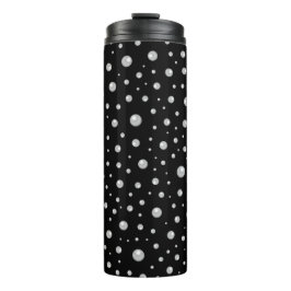 Termo Patrón de perla en fondo negro