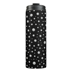 Termo Patrón de perla en fondo negro