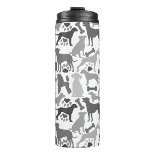 Termo Patrón de perros y patas 03.b Blanco BG