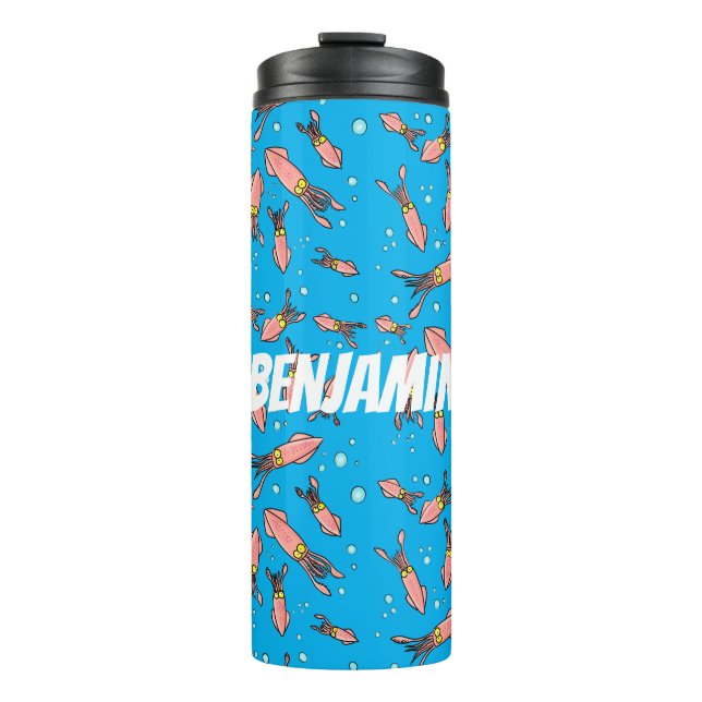 Termo Patrón de personalizado de calamar rosa gracioso (Anverso)