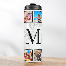 Termo Patrón de Piedra de Mármol Blanco