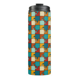 Termo Patrón de piezas de rompecabezas de rompecabezas v