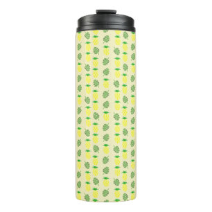 Termo Patrón de piña de verano tropical y hojas de palma