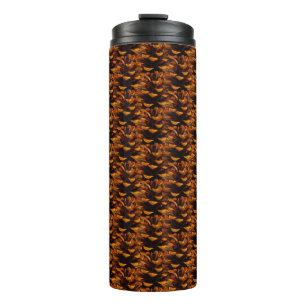 Termo Patrón de pinecona otoño rústica naturaleza marrón