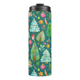 Termo Patrón de pinos navidades