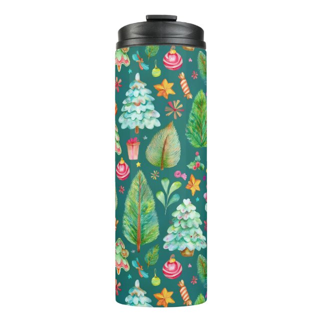 Termo Patrón de pinos navidades (Anverso)