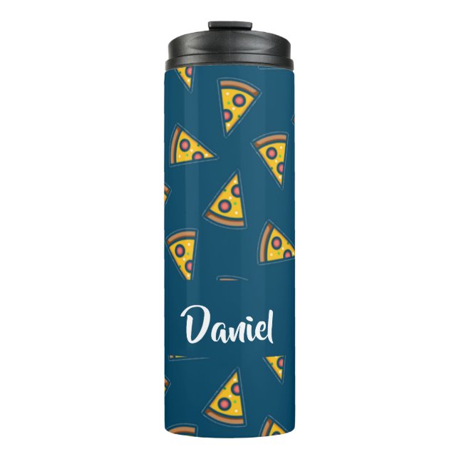 Termo Patrón de pizza en azul (Anverso)
