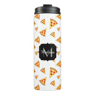 Termo Patrón de pizzas Guay y divertidas Patrón Monogram