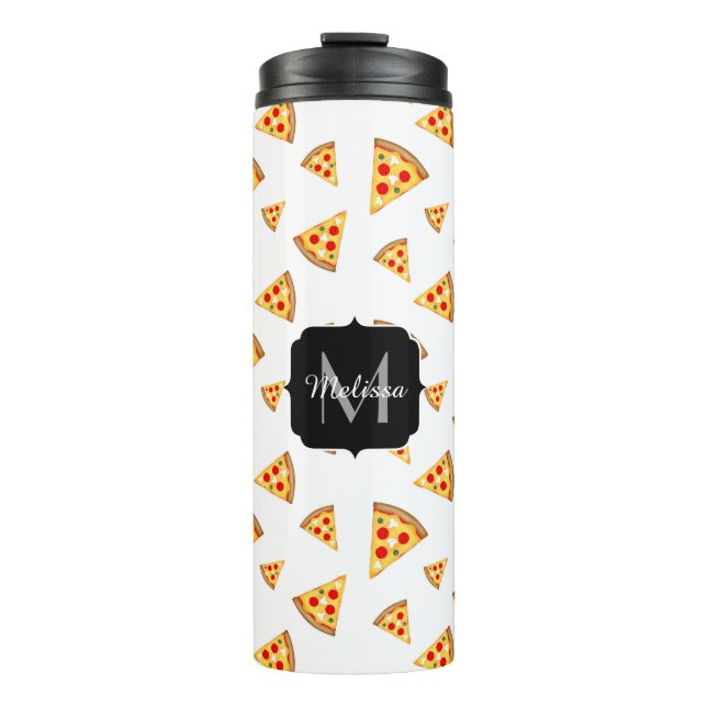 Termo Patrón de pizzas Guay y divertidas Patrón Monogram (Anverso)