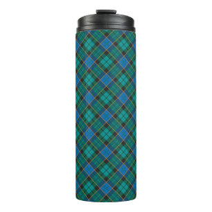 Termo Patrón de plaids de Tartán - verde azul tradiciona