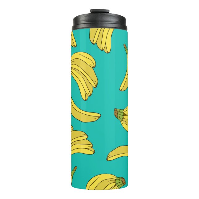 Termo Patrón de plátanos sin costura. Esbozar la ilusión (Anverso)