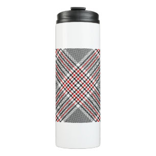 Termo Patrón de platillos de vidrio. Himno blanco, negro