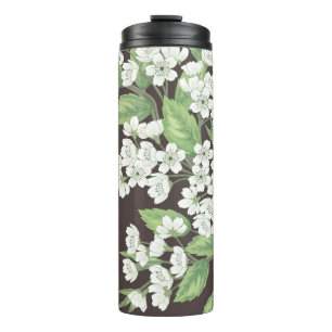 Termo Patrón de primavera, ramas verdes sin fisuras.