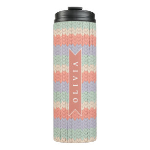 Termo Patrón de punto personalizado escandinavo pastel c