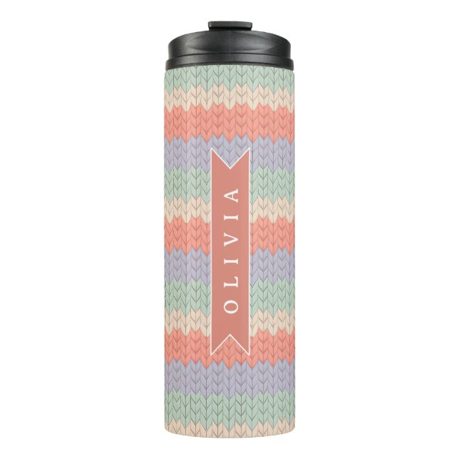 Termo Patrón de punto personalizado escandinavo pastel c (Anverso)