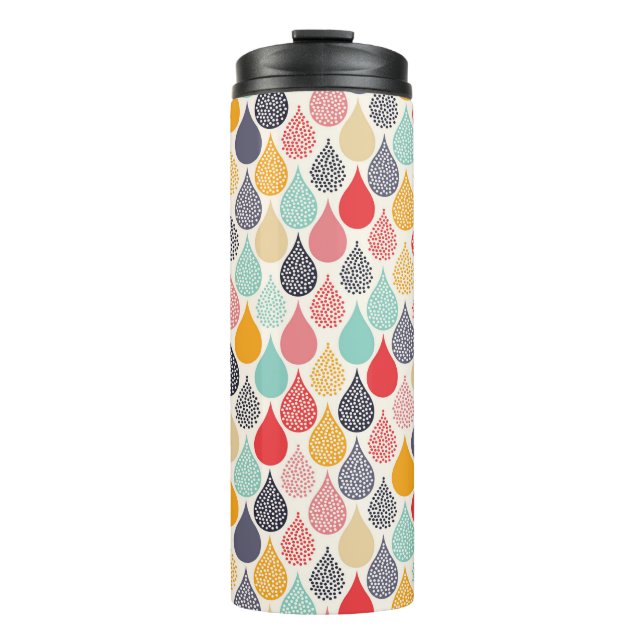 Termo Patrón de puntos de arte pop Raindrop (Anverso)
