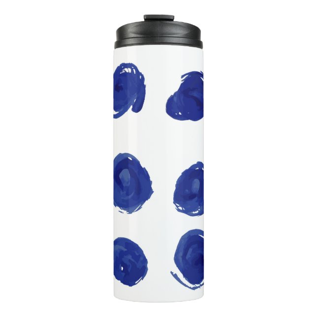 Termo Patrón de puntos de polka impecables pintados a ma (Anverso)