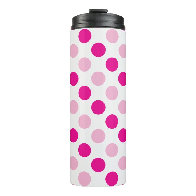 Termo Patrón de puntos de polka rosa (Anverso)