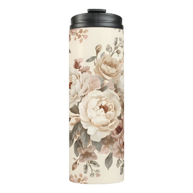 Termo Patrón de ramo floral vintage romántico (Anverso)