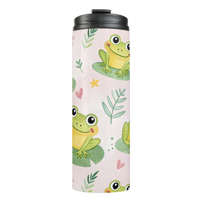 Termo Patrón de ranas lindas (Anverso)