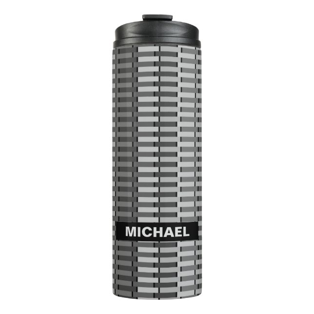 Termo Patrón de raya abstracta gris personalizado de mod (Anverso)