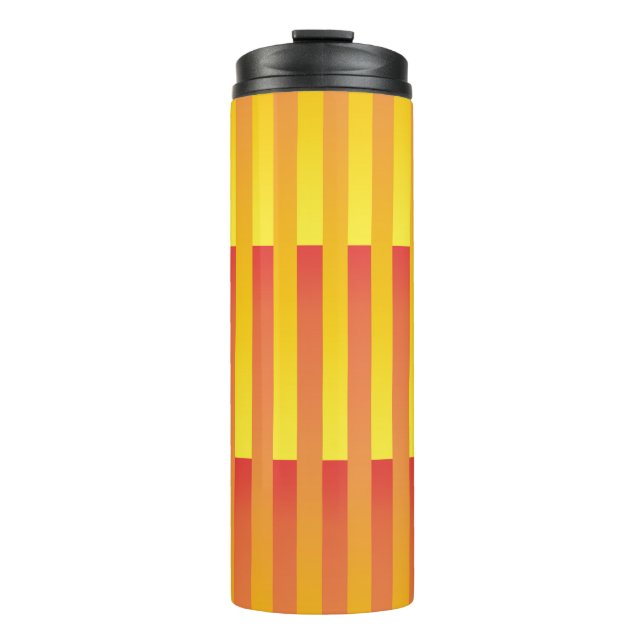Termo Patrón de rayas amarillo naranja (Anverso)