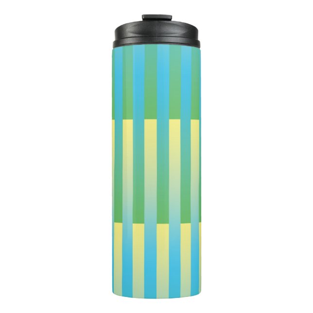 Termo Patrón de Rayas Azul Verde Amarillo (Anverso)