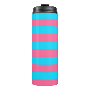 Termo Patrón de rayas azules rosadas