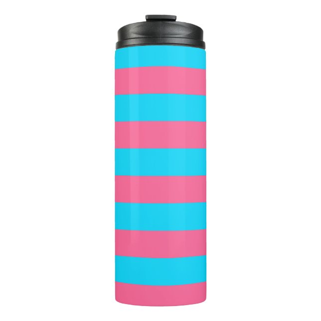 Termo Patrón de rayas azules rosadas  (Anverso)