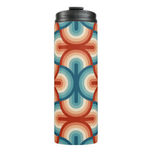 Termo Patrón de rayas de arco iris de verano retro