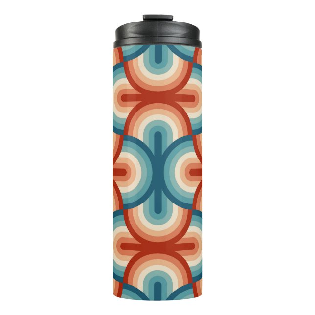 Termo Patrón de rayas de arco iris de verano retro (Anverso)