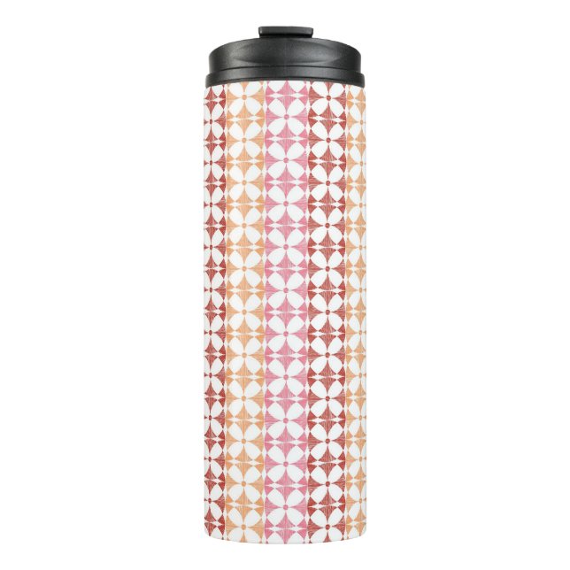 Termo Patrón de rayas de ikat rojo geométrico (Anverso)