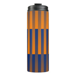 Termo Patrón de rayas naranja morado