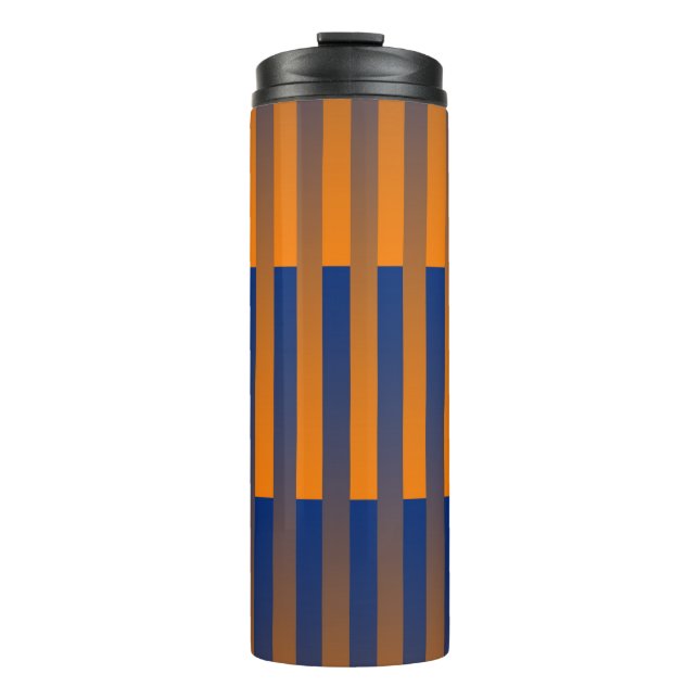 Termo Patrón de rayas naranja morado (Anverso)